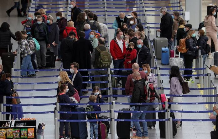Duesseldorf Airport during Easter holiday season amid the coronavirus pandemic