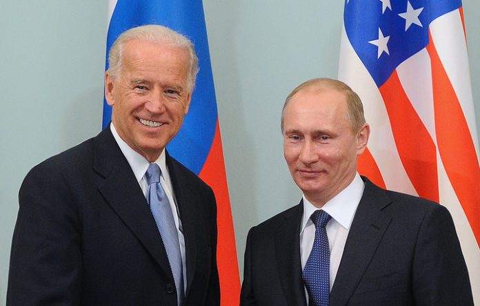 Prime minister Vladimir Putin and US vice-president Joe Biden meet for talks