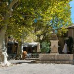 Fountain in medieval village of Gordes , Provance , France