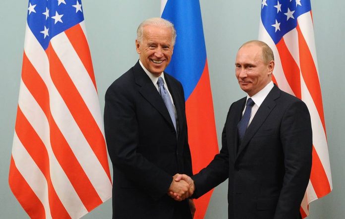 Prime minister Vladimir Putin and US vice-president Joe Biden meet for talks