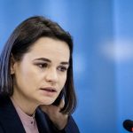Belarusian opposition leader Svetlana Tikhanovskaya in The Hague