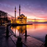 amazing sunrise at ortakoy mosque, istanbul