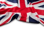 Union Jack flag on white background