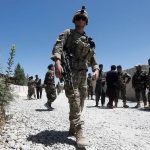 FILE PHOTO: An U.S. soldier keeps watch at an Afghan National Army (ANA) base in Logar province, Afghanistan