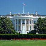 The White House in Washington DC with beautiful blue sky