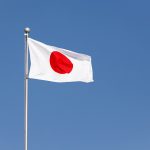 flag of Japan in the wind
