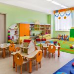 The interior of the new game room in the kindergarten.