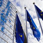 EU Flags at the European Commission Building