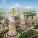 Aerial view the plant producing electrical energy