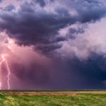 Thunderstorm with lightning bolts