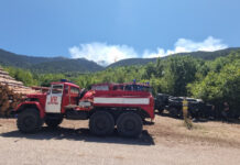 Продължават усилията в борбата с пожара в планината Славянка