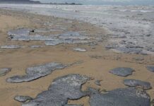 Мазут изплува по бреговете на Керченския пролив след катастрофата на два танкера