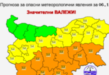 Жълт и оранжев код за дъжд за почти цяла България