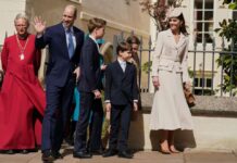 Великден в Уиндзор: Уилям и Кейт присъстваха с децата си на литургия в параклиса „Сейнт Джордж“ (СНИМКИ)