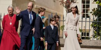 Великден в Уиндзор: Уилям и Кейт присъстваха с децата си на литургия в параклиса „Сейнт Джордж“ (СНИМКИ)